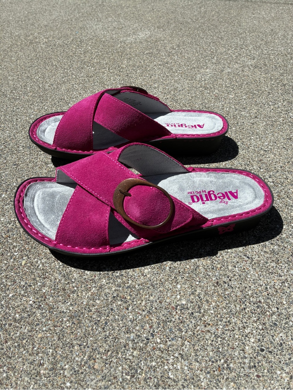 Alegria Women's Sandals in Fuchsia Pink Suede - Picture 3 of 7